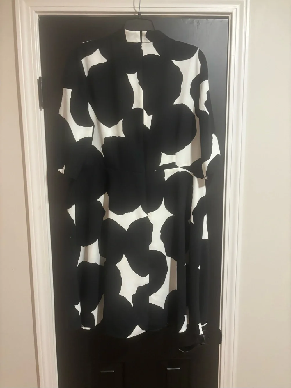 kate spade Black and White Abstract Midi Dress